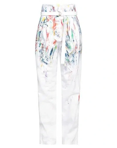 Philosophy Di Lorenzo Serafini Woman Denim Pants White Size 8 Cotton