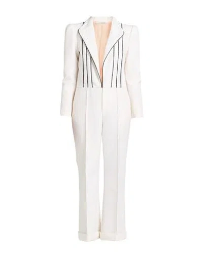 Philosophy Di Lorenzo Serafini Woman Jumpsuit White Size 8 Virgin Wool, Polyester