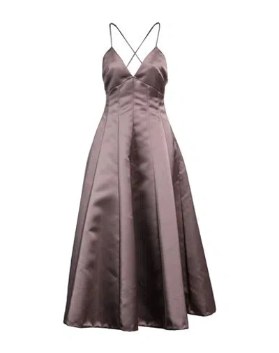 Philosophy Di Lorenzo Serafini Satin Flared Sleeveless Maxi Dress In Grey