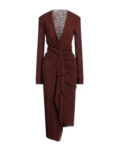 Philosophy Di Lorenzo Serafini Woman Maxi Dress Brown Size 8 Polyamide