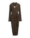 Philosophy Di Lorenzo Serafini Woman Maxi Dress Cocoa Size 8 Viscose In Brown