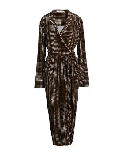 Philosophy Di Lorenzo Serafini Woman Maxi Dress Cocoa Size 8 Viscose In Brown