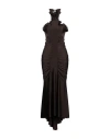 Philosophy Di Lorenzo Serafini Ruffled Ruched Maxi Dress In Brown