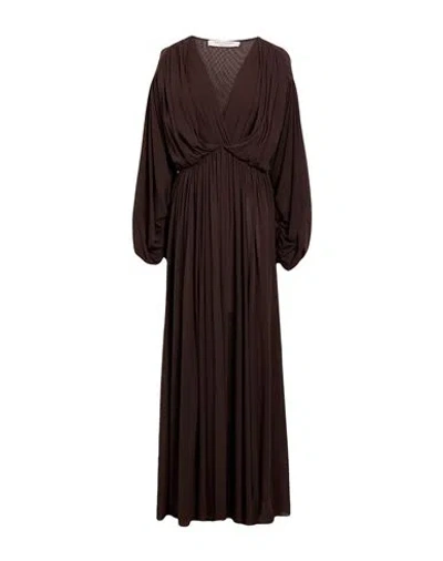 Philosophy Di Lorenzo Serafini Woman Maxi Dress Dark Brown Size 8 Polyamide