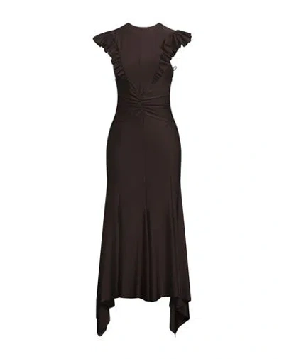 Philosophy Di Lorenzo Serafini Woman Maxi Dress Dark Brown Size 6 Polyamide, Elastane