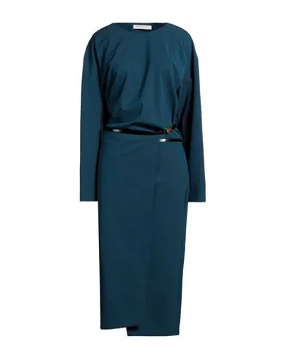 Philosophy Di Lorenzo Serafini Woman Maxi Dress Deep Teal Size 4 Polyester, Virgin Wool, Elastane In Green