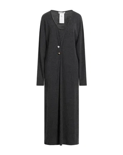Philosophy Di Lorenzo Serafini Woman Maxi Dress Lead Size 8 Wool, Silk, Cashmere In Blue
