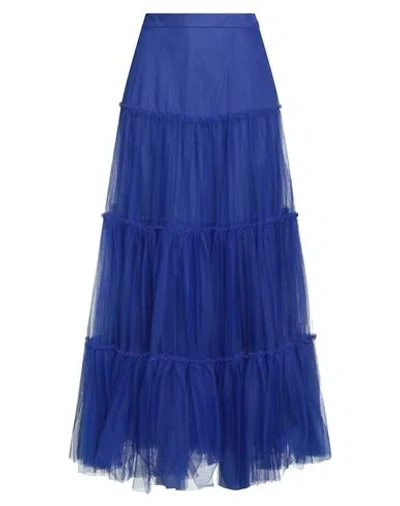 Philosophy Di Lorenzo Serafini Woman Maxi Skirt Bright Blue Size 6 Polyamide