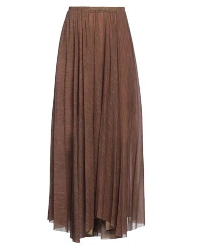 Philosophy Di Lorenzo Serafini Woman Maxi Skirt Brown Size 6 Polyamide
