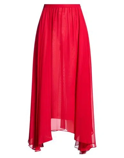 Philosophy Di Lorenzo Serafini Woman Maxi Skirt Red Size 8 Acetate, Silk