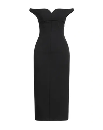 PHILOSOPHY DI LORENZO SERAFINI PHILOSOPHY DI LORENZO SERAFINI WOMAN MIDI DRESS BLACK SIZE 2 POLYAMIDE, ELASTANE