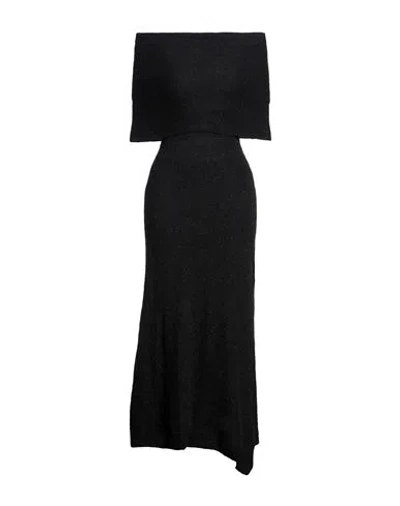 Philosophy Di Lorenzo Serafini Woman Midi Dress Black Size 4 Polyamide, Mohair Wool, Wool