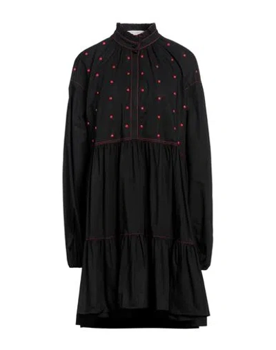 Philosophy Di Lorenzo Serafini Woman Midi Dress Black Size 6 Cotton, Elastane