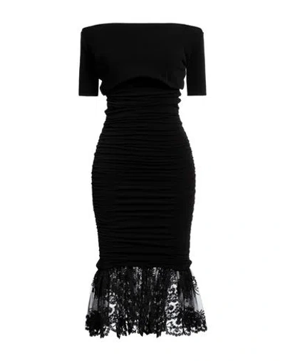 Philosophy Di Lorenzo Serafini Woman Midi Dress Black Size 6 Polyamide, Elastane, Viscose