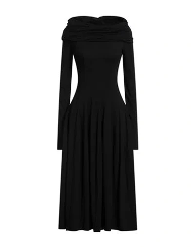 Philosophy Di Lorenzo Serafini Woman Midi Dress Black Size 6 Cotton, Elastane
