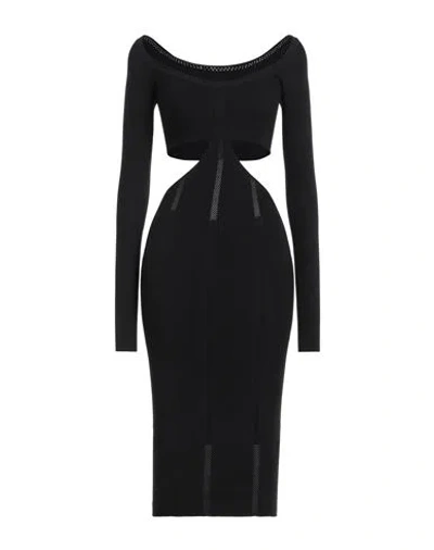 Philosophy Di Lorenzo Serafini Woman Midi Dress Black Size 8 Viscose, Polyester