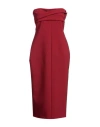Philosophy Di Lorenzo Serafini Woman Midi Dress Brick Size 8 Polyester, Polyurethane