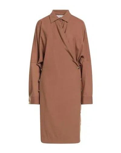 Philosophy Di Lorenzo Serafini Woman Midi Dress Brown Size 10 Polyester, Wool, Elastane