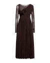 Philosophy Di Lorenzo Serafini Woman Midi Dress Brown Size 4 Polyamide In Brown