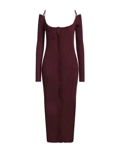 Philosophy Di Lorenzo Serafini Woman Midi Dress Burgundy Size 8 Lyocell, Virgin Wool, Polyamide, Ela