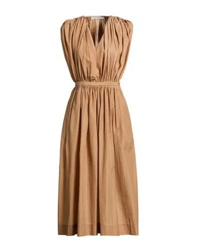 Philosophy Di Lorenzo Serafini Woman Midi Dress Camel Size 2 Polyamide, Cotton In Neutral