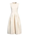 Philosophy Di Lorenzo Serafini Woman Midi Dress Cream Size 6 Polyester, Polyurethane Resin In White