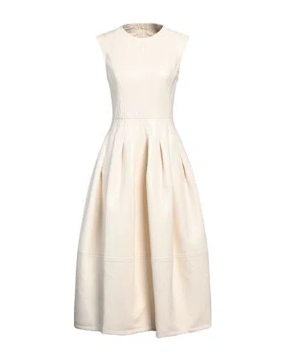 Philosophy Di Lorenzo Serafini Woman Midi Dress Cream Size 6 Polyester, Polyurethane Resin In White