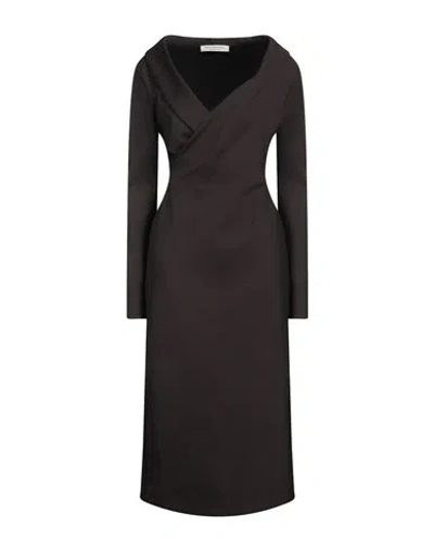 Philosophy Di Lorenzo Serafini Woman Midi Dress Dark Brown Size 8 Polyamide, Elastane