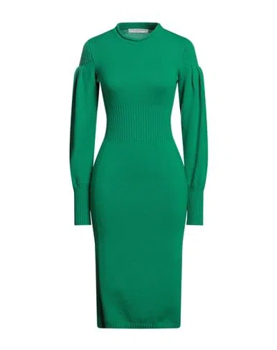 Philosophy Di Lorenzo Serafini Woman Midi Dress Emerald Green Size 2 Virgin Wool, Polyamide, Elastan