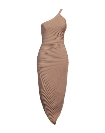 Philosophy Di Lorenzo Serafini Woman Midi Dress Light Brown Size 4 Viscose, Polyamide In Beige