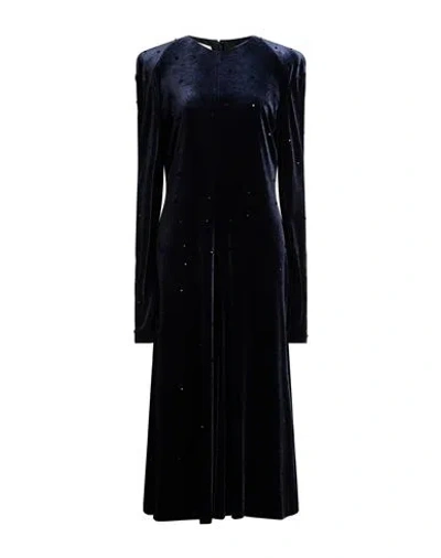 Philosophy Di Lorenzo Serafini Woman Midi Dress Midnight Blue Size 12 Polyester, Elastane