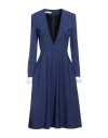 Philosophy Di Lorenzo Serafini Woman Midi Dress Navy Size 4 Viscose, Elastane In Navy Blue
