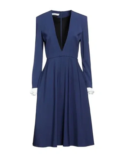 Philosophy Di Lorenzo Serafini Woman Midi Dress Navy Size 4 Viscose, Elastane In Navy Blue