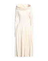 Philosophy Di Lorenzo Serafini Woman Midi Dress Off White Size 6 Cotton, Elastane