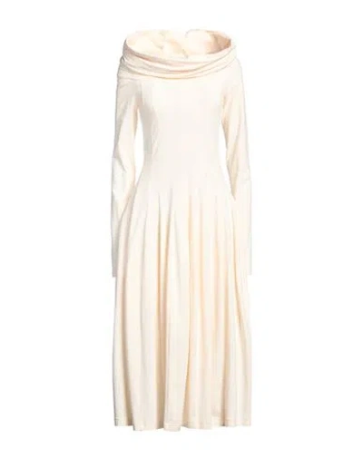 Philosophy Di Lorenzo Serafini Woman Midi Dress Off White Size 6 Cotton, Elastane