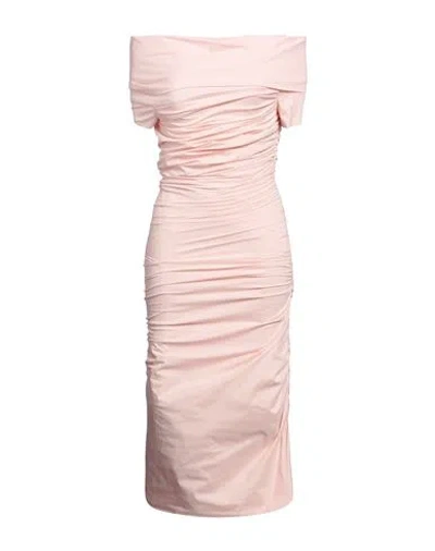 Philosophy Di Lorenzo Serafini Woman Midi Dress Pink Size 4 Polyester, Polyamide, Elastane
