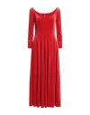 Philosophy Di Lorenzo Serafini Woman Midi Dress Red Size 4 Polyester, Elastane