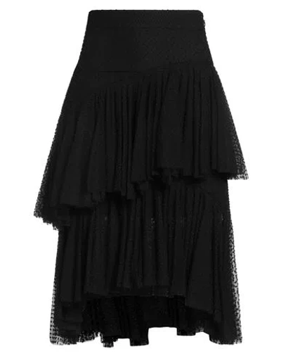 Philosophy Di Lorenzo Serafini Woman Midi Skirt Black Size 2 Cotton, Polyamide