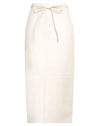 Philosophy Di Lorenzo Serafini Woman Midi Skirt Cream Size 6 Polyester, Polyurethane Resin In White