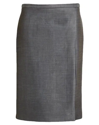 Philosophy Di Lorenzo Serafini Woman Midi Skirt Lead Size 6 Polyester, Elastane In Gray