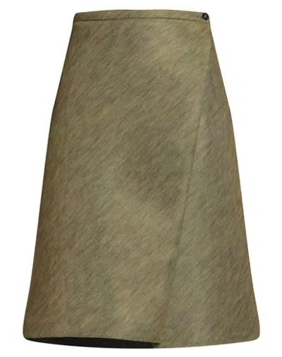 Philosophy Di Lorenzo Serafini Woman Midi Skirt Military Green Size 10 Polyester, Elastane