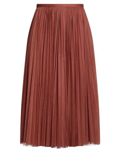 Philosophy Di Lorenzo Serafini Woman Midi Skirt Rust Size 8 Polyester In Brown