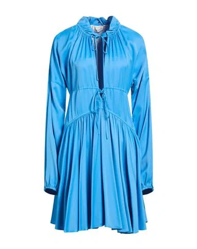 Philosophy Di Lorenzo Serafini Woman Mini Dress Azure Size 4 Viscose In Blue