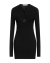 Philosophy Di Lorenzo Serafini Mini Black Ribbed Dress With Cut-out Details At The Front In Viscose Blend In Black