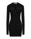 Philosophy Di Lorenzo Serafini Mini Black Ribbed Dress With Cut-out Details At The Front In Viscose Blend Woman In Black