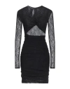 Philosophy Di Lorenzo Serafini Black Chantilly-lace Ruched Minidress In Black