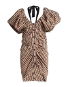 Philosophy Di Lorenzo Serafini Woman Mini Dress Camel Size 4 Cotton, Polyamide, Elastane In Beige