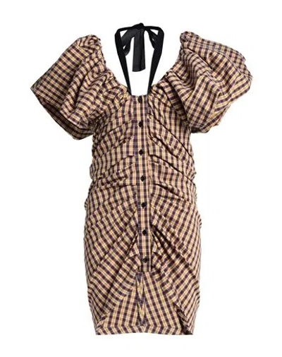 Philosophy Di Lorenzo Serafini Woman Mini Dress Camel Size 4 Cotton, Polyamide, Elastane In Beige