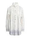 Philosophy Di Lorenzo Serafini Mini Shirt Dress With Ruffled Collar And Long Sleeves In White