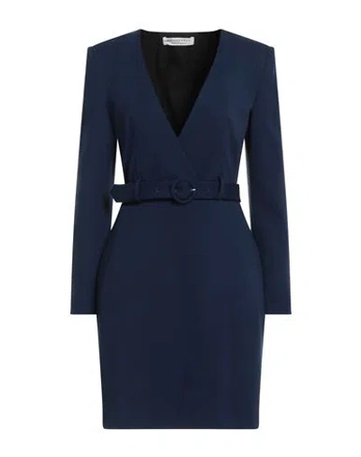 Philosophy Di Lorenzo Serafini Woman Mini Dress Navy Size 4 Viscose, Polyamide, Elastane In Blue
